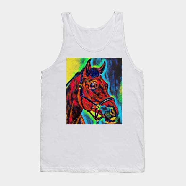 Colourful Horse Tank Top by kazboart